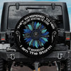 I am the storm tire cover blue sunflower