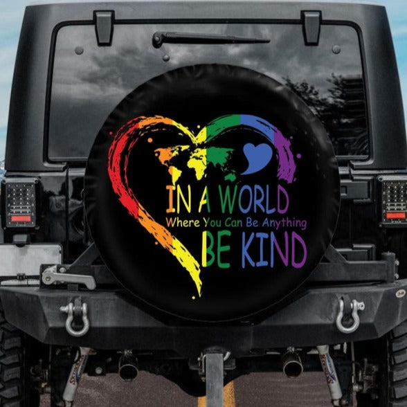 Heart Flower Peace Sign Spare Tire Cover - Custom Fit For Jeep Bronco SUV RV - USA Made