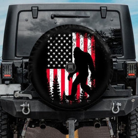 Bigfoot Spare Tire Cover with American Flag