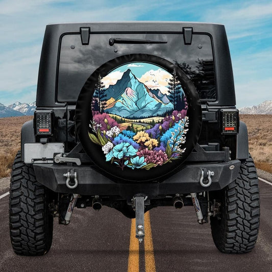 floral mountain tire cover