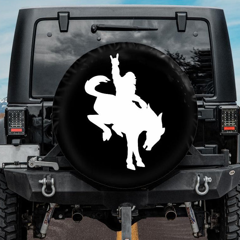 Bigfoot riding Bronco horse spare tire cover
