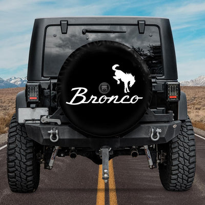 Vintage Bronco Logo Spare Tire Cover for ford bronco with backup camera hole