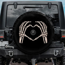 Load image into Gallery viewer, funny tire cover, jeep tire cover with backup camera hole, skeleton tire cover, wrangler tire cover
