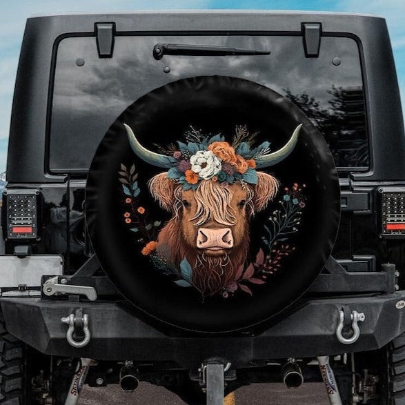 highland cow jeep tire cover