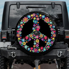 Load image into Gallery viewer, peace jeep tire cover with backup camera hole

