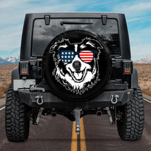 Load image into Gallery viewer, australian shepherd jeep tire cover with camera hole
