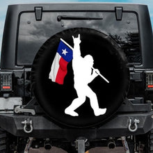 Load image into Gallery viewer, bigfoot with texas flag jeep tire cover

