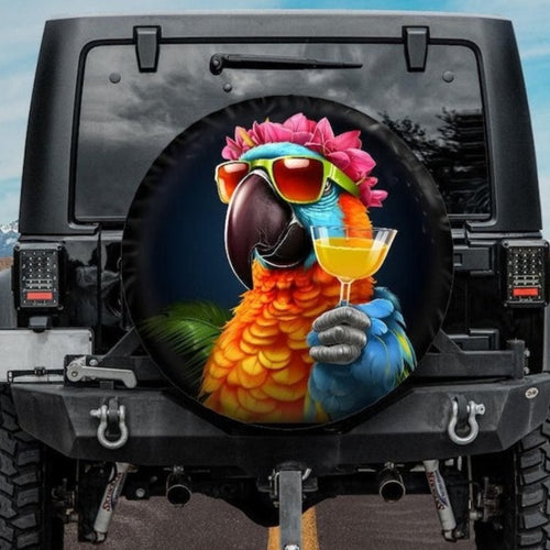 funny parrot jeep tire cover