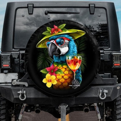 funny jeep tire cove parrot on vacation