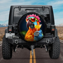 Load image into Gallery viewer, funny parrot jeep tire cover with backup camera hole
