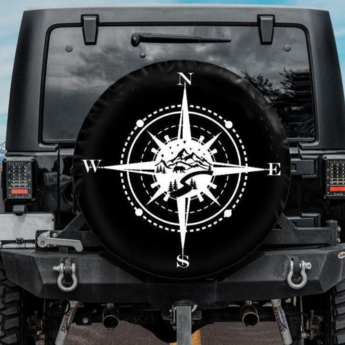 jeep tire cover with compass design