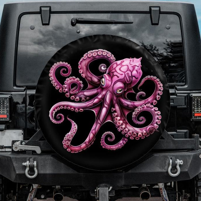 spare tire cover for jeep with pink octopus design
