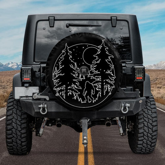 Bigfoot in the Woods Spare Tire Cover