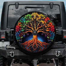 Load image into Gallery viewer, tree of life jeep tire cover with backup camera hole
