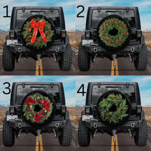 Load image into Gallery viewer, jeep tire cover christmas wreath
