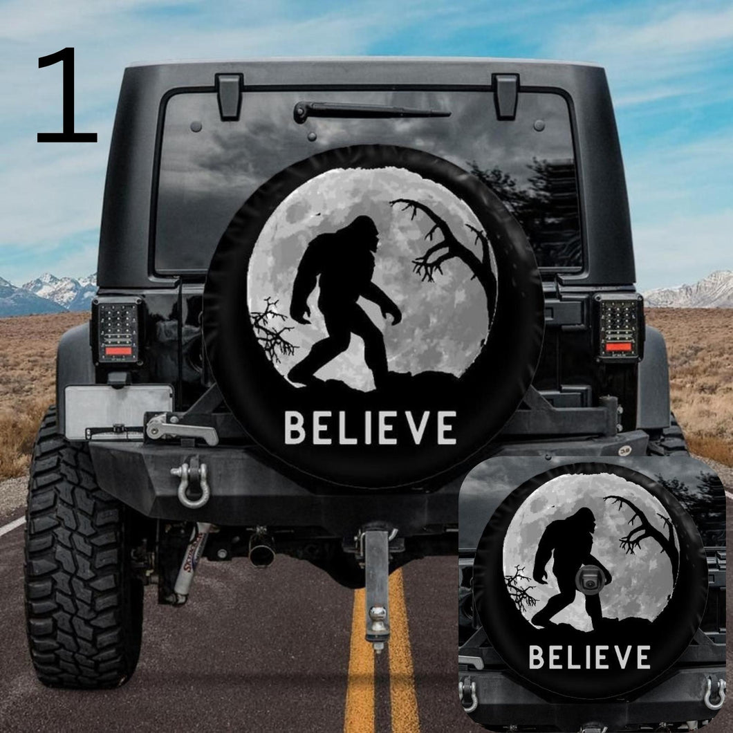 Bigfoot doesn't believe in you either Spare Tire Cover