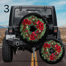 Load image into Gallery viewer, christmas wreath tire cover for jeep
