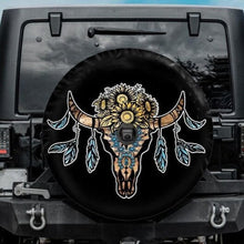 Load image into Gallery viewer, bull skull tire cover
