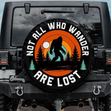 Load image into Gallery viewer, jeep tire cover bigfoot not all who wander are lost
