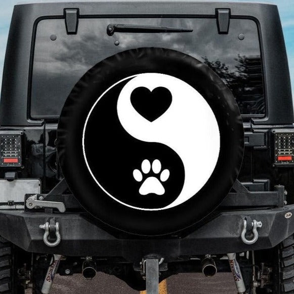 Yin Yang Dog Paw Spare Tire Cover
