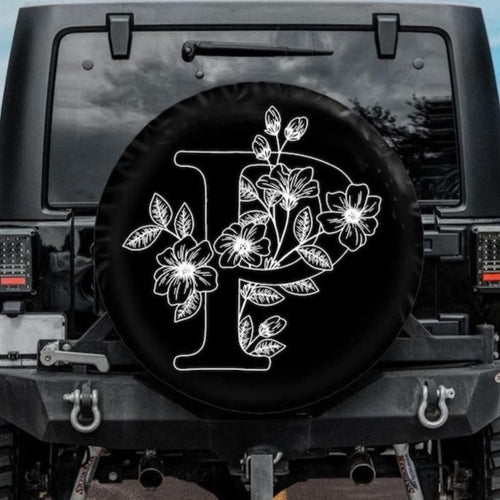 monogram initial jeep tire cover