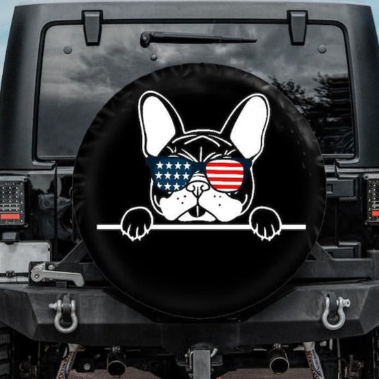 french bulldog jeep tire cover