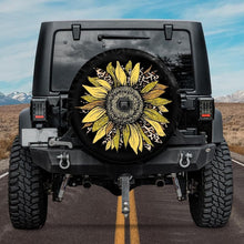 Load image into Gallery viewer, Boho Yellow Sunflower Spare Tire Cover
