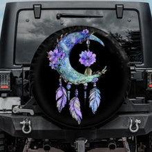 Load image into Gallery viewer, BOHO TIRE COVER jeep tire cover with purple dreamcatcher
