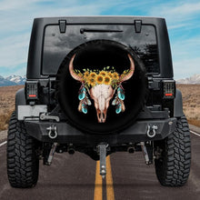 Load image into Gallery viewer, bull skull tire cover
