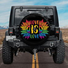 Load image into Gallery viewer, rainbow jeep tire cover with backup camera hole
