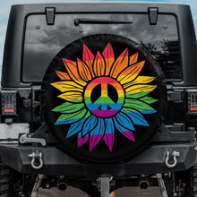 Load image into Gallery viewer, Rainbow Sunflower Tire Cover
